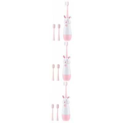 GLEAVI 3 Sets Cartoon Sonic Vibrates Boy Girl's Electric Toothbrush for Boys and Girls Sonic Vibrates Use