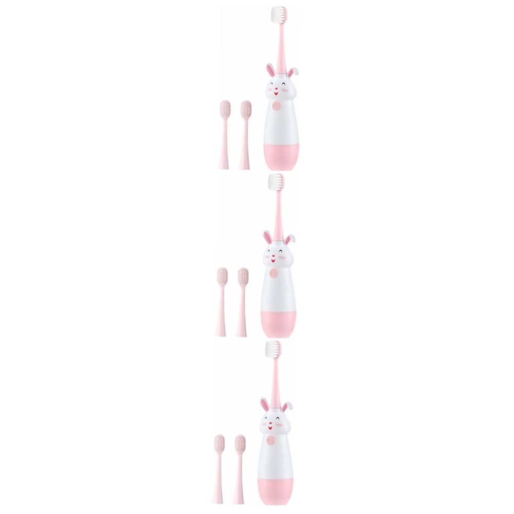 GLEAVI 3 Sets Cartoon Sonic Vibrates Boy Girl's Electric Toothbrush for Boys and Girls Sonic Vibrates Use