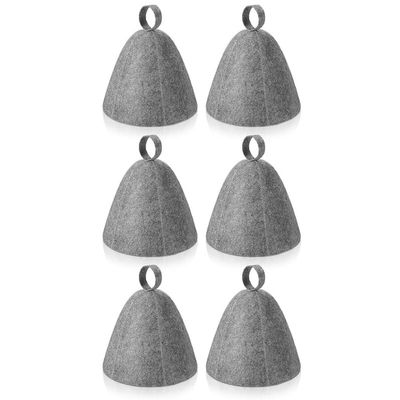 RIYAN 6Pcs Sauna Hat Felt Bath Hat Protection Absorbent Sauna Cap for Sauna Shower Bath Steam Room Parts Accessories