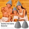 RIYAN 6Pcs Sauna Hat Felt Bath Hat Protection Absorbent Sauna Cap for Sauna Shower Bath Steam Room Parts Accessories view 3