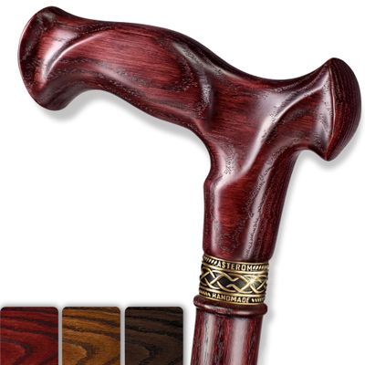 Asterom Walking Cane for Men & Women - Ergonomic, Handmade - Cool Walking Stick for Seniors, Stylish Wooden Canes (Cherry, 36 Inches)