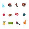 yafuidil 12 Pieces Rugby Themed Happy Birthday Cake Toppers for Birthday Wedding Party Cake Decorations view 1