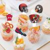 yafuidil 12 Pieces Rugby Themed Happy Birthday Cake Toppers for Birthday Wedding Party Cake Decorations view 3
