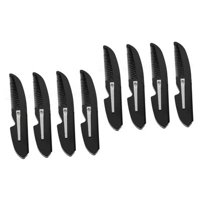 DOITOOL 2sets Men Comb Beard Comb Plastic Hair Portable Folding Pocket Beard Accessory Male Grooming 4pcs*2