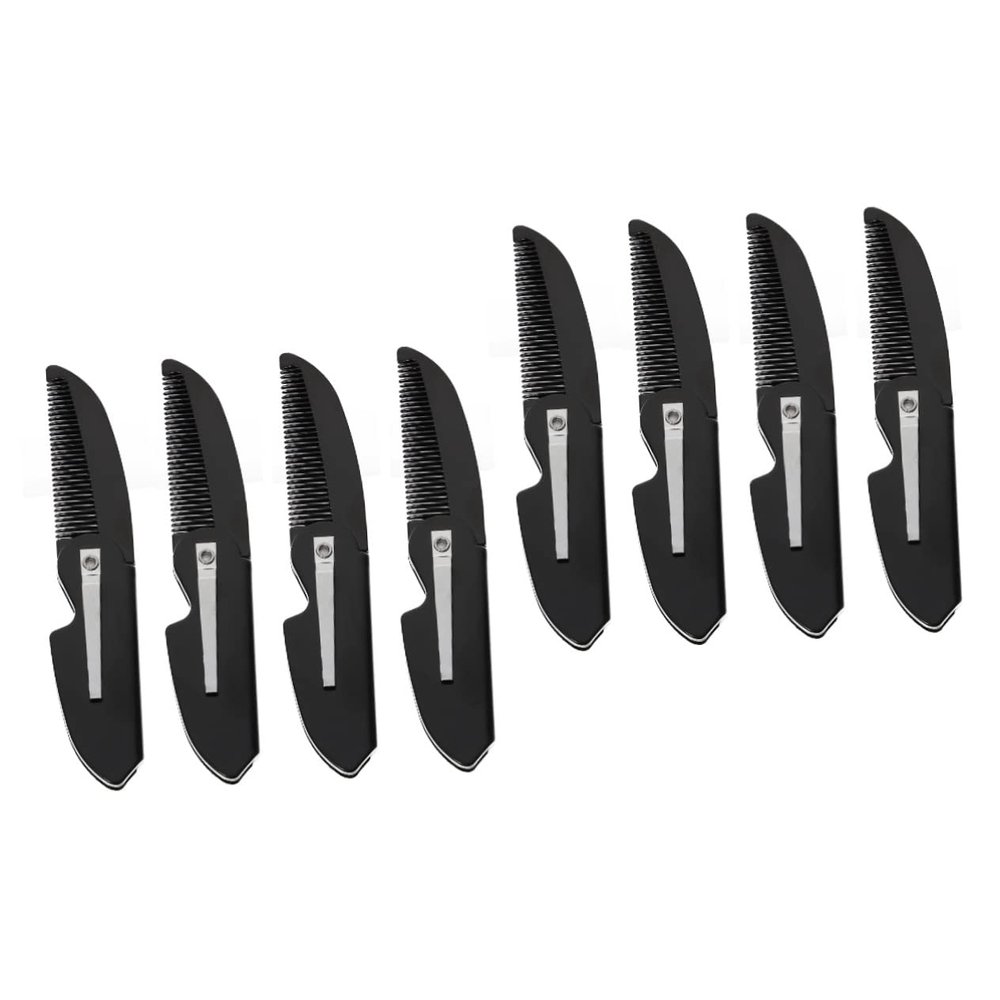 DOITOOL 2sets Men Comb Beard Comb Plastic Hair Portable Folding Pocket Beard Accessory Male Grooming 4pcs*2