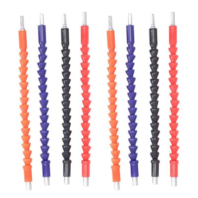 8Pcs Flexible Shaft Extension Bits, 295mm Soft Shaft Drill Bit with Hex Shank for Computer Chassis Electrical Cabinets Furniture
