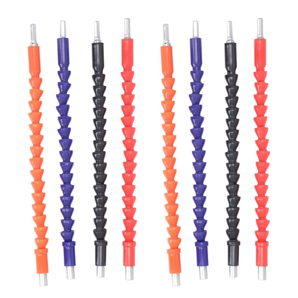 8Pcs Flexible Shaft Extension Bits, 295mm Soft Shaft Drill Bit with Hex Shank for Computer Chassis Electrical Cabinets Furniture