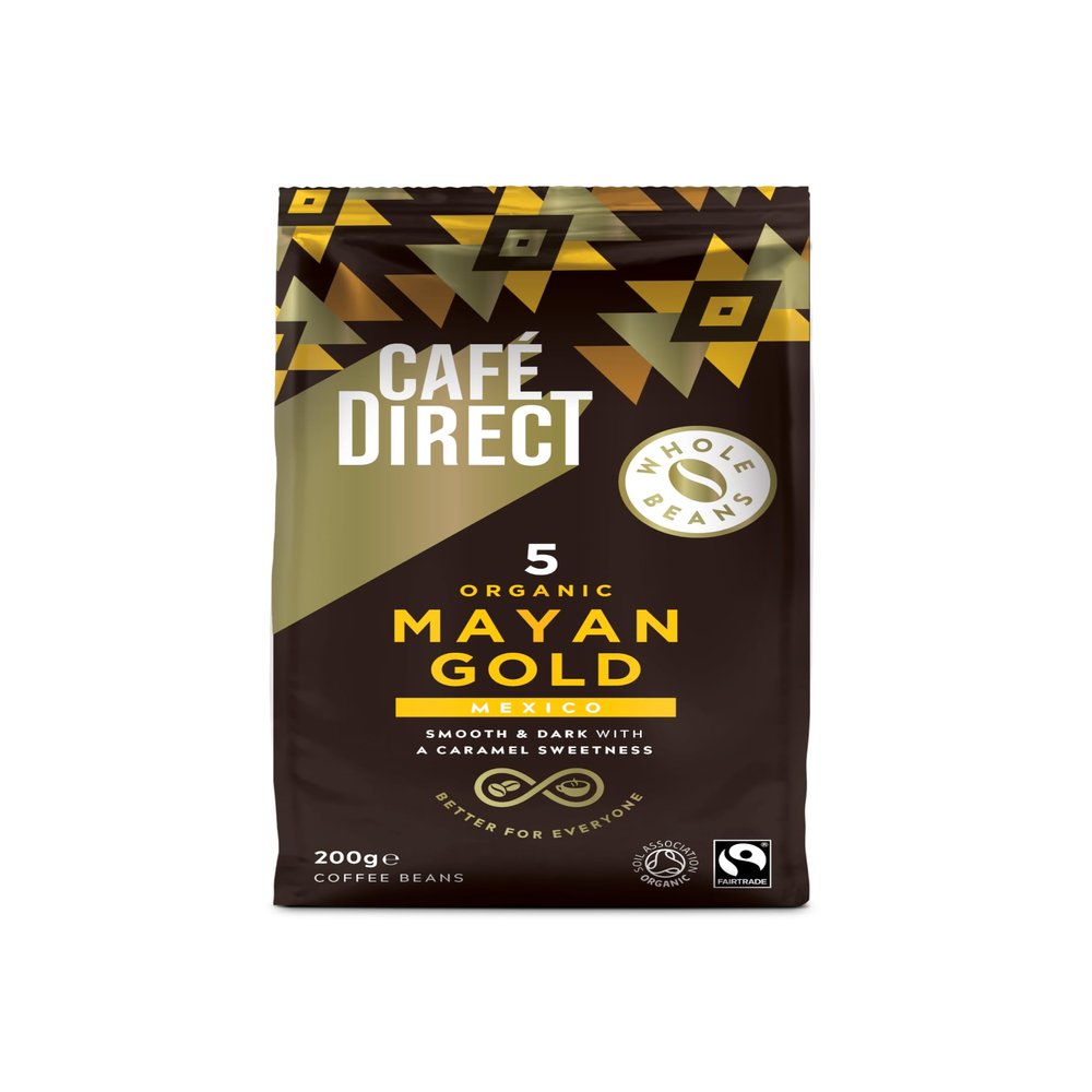 Caf Direct Mayan Gold Mexico Organic Fairtrade Whole Bean Coffee 200 g