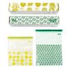 Ikea ISTAD 6L & 4.5L Double-Seal Freezer Food Bags, Green Print, 5qt & 6qt, 405.256.85 - Set of 60 Bags view 1