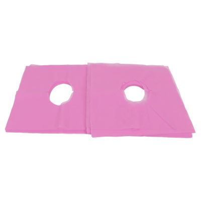 100Pcs Breathable Face Rest Covers with Hole Design, Disposable Headrest Cover for Massage Beds Beauty Salons (Pink)