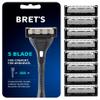 Brets Razor Blades  5 Anti- Friction Blades with Handle Rollatek Tech  Precision Trimmer  Steel Made Razors  Comfort Lubrication & Eco-Friendly  Designed for your Face Pack of 8 view 1