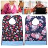 Waterproof Adult Bib Mealtime Bib Double Layer Snap Fastener Design Clothing Protector Bib Easy to Clean PVC Material Elder Dinning Bib Elder Dinning Clothes Protector view 2