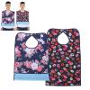 Waterproof Adult Bib Mealtime Bib Double Layer Snap Fastener Design Clothing Protector Bib Easy to Clean PVC Material Elder Dinning Bib Elder Dinning Clothes Protector view 4