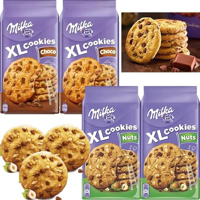 04 x Milka Xl Cookies Choco, Hazelnut 184g | VIMIX