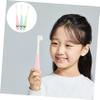 PartyKindom 3pcs Boys and Girls Travel Toothbrush Silicone Brush Handle Comfortable Boy Girl Teeth Cleaning Tool for Age Daily Use Random Color view 2