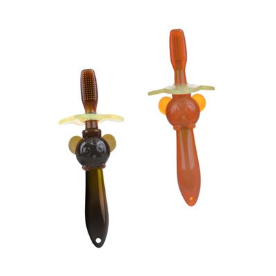 Gatuida 2pcs Boys and Girls Toothbrush Teether Soft Bristles Brush for Toddlers Light Dark