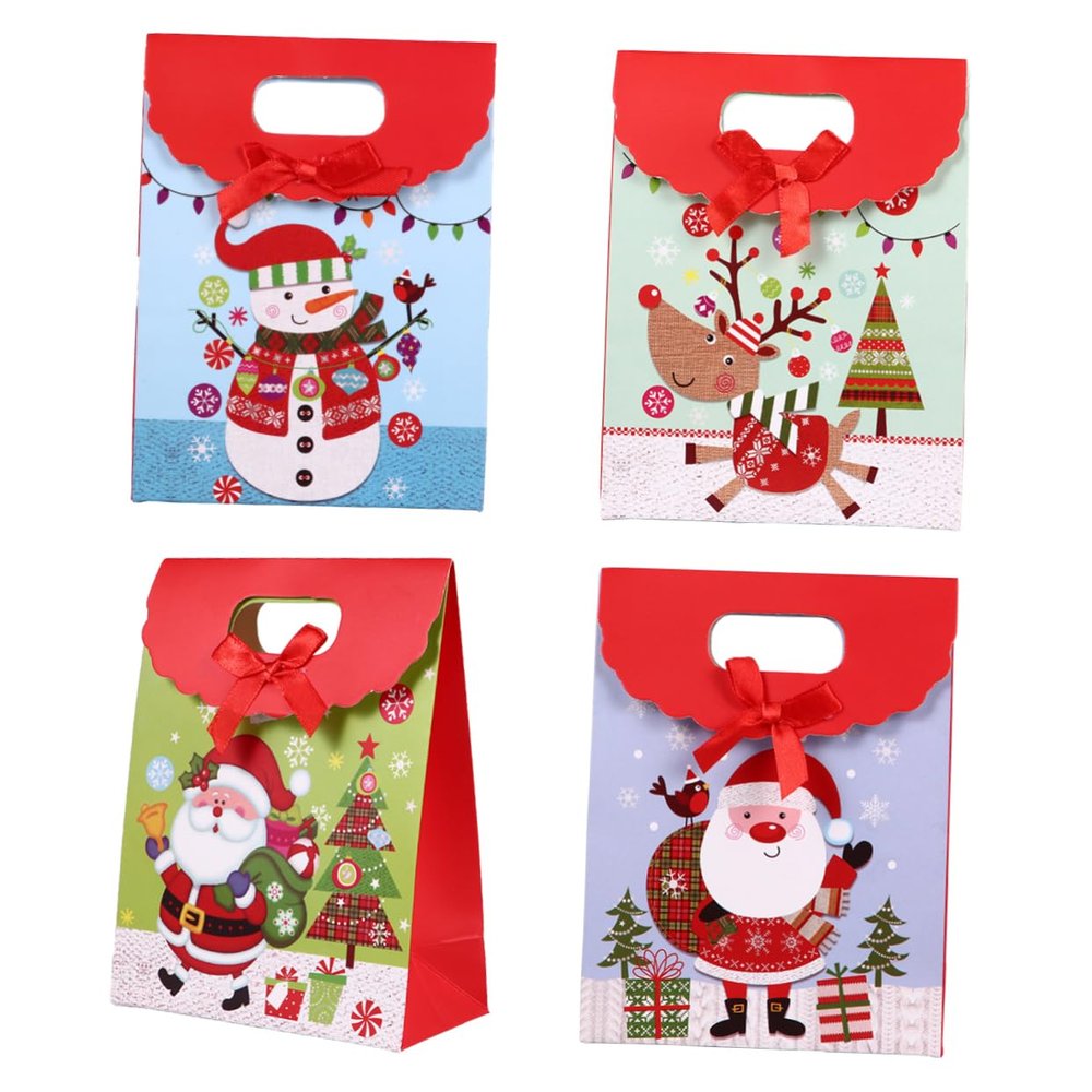 Gatuida 20pcs Christmas Bag Paper Pouch for Candy Cookie Small Bags for Xmas Packing Random Style