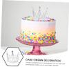 Ipetboom Delicate Pearl Cake Crown Topper Silver Alloy Tiara for Birthday Party Baking Cake Ornament Elegant Pearl Decor Child Hair Accessory Photography Prop view 3