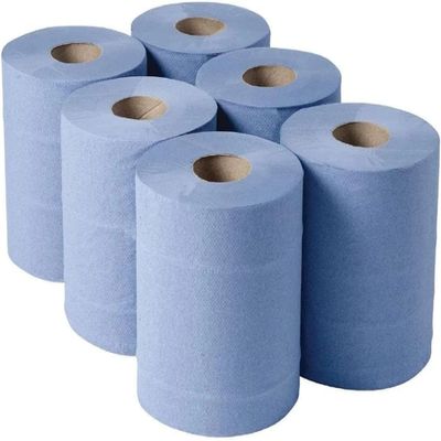 Protectafile Trade Centrefeed Blue Roll - 2 Ply Embossed Blue Paper Towel Roll (Pack of 6 Rolls)