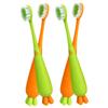 Angoily 4pcs Cartoon Carrot Soft Bristle Boy Girl Toothbrush Manual Boys and Girls Toothbrushes for Household Use view 1