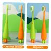 Angoily 4pcs Cartoon Carrot Soft Bristle Boy Girl Toothbrush Manual Boys and Girls Toothbrushes for Household Use view 3