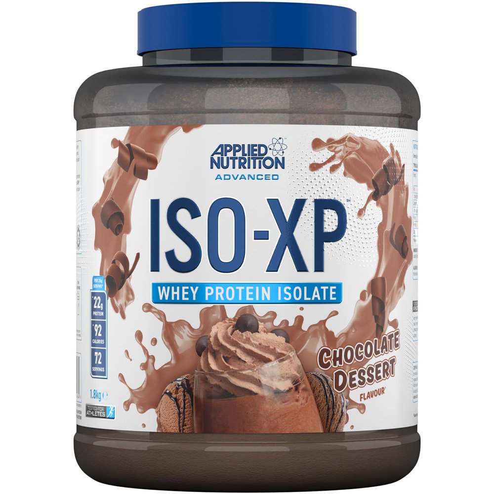 Applied Nutrition ISO-XP Whey Protein Isolate  Over 21g Protein, Low Carb, Low Fat, BCAA-Rich, Fast Absorption, Soy-Free, Halal-Certified (1.8kg - 72 Servings) (Chocolate)
