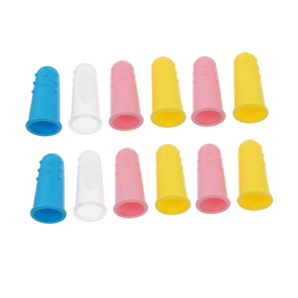 Gatuida 12pcs Finger Toothbrush Finger Brush Silicone Tooth Cleaner for Boy for Girl Boy Girl First Toothbrush Brush Multipack
