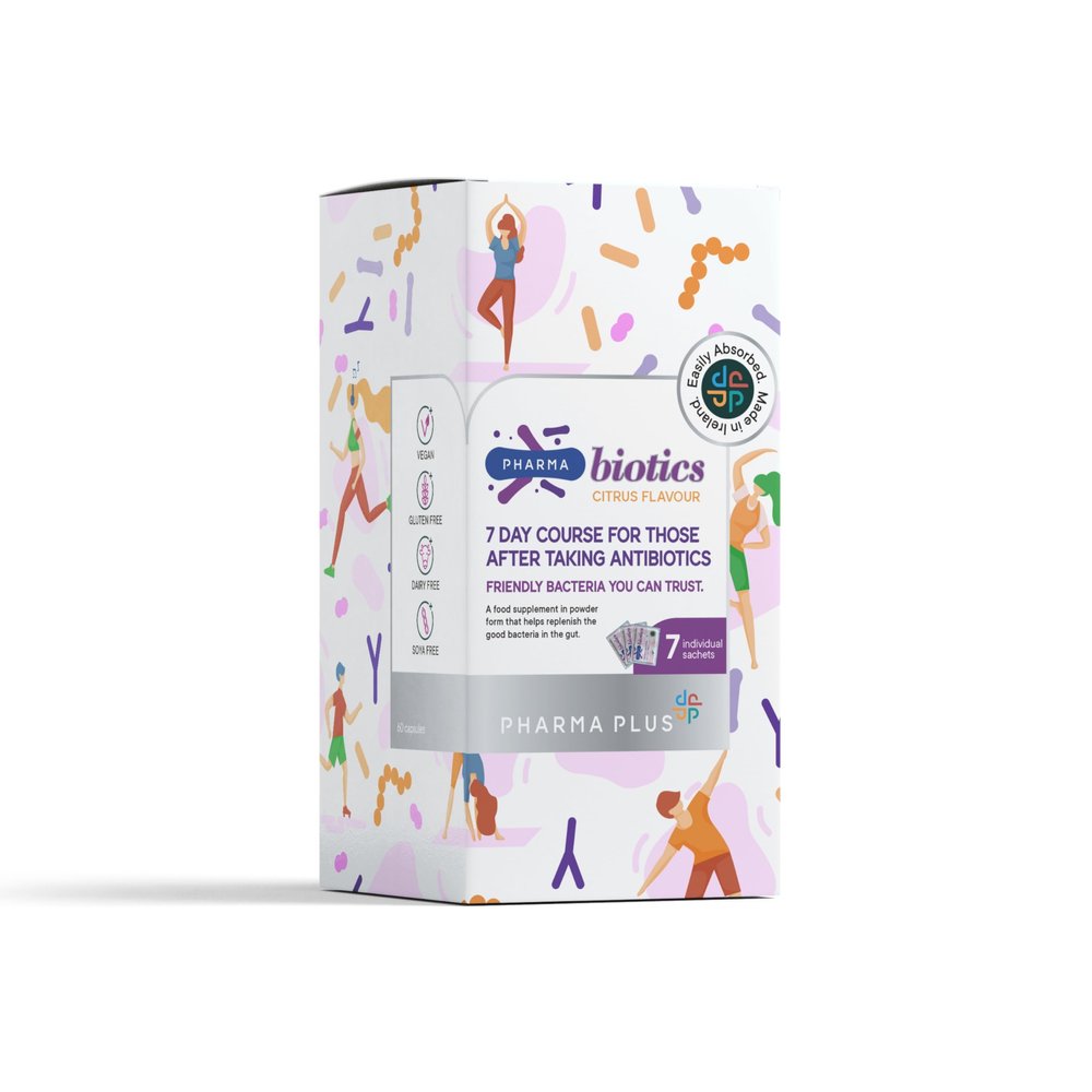Pharma Plus PharmaBiotic | 7 Citrus Flavoured Powder Sachets Probiotics for After Antibiotics