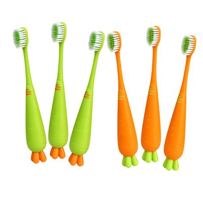 Angoily 6pcs Carrot Toothbrush for Boys and Girls Soft Bristle Boy Girl Toothbrush Teeth Brush