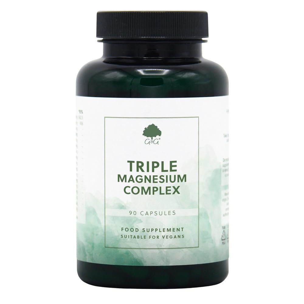 Triple Magnesium Supplement - Glycinate, Citrate & Malate - 74mg Elemental Magnesium per Capsule - 90 Vegan Capsules - G&G Vitamins