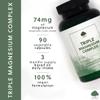 Triple Magnesium Supplement - Glycinate, Citrate & Malate - 74mg Elemental Magnesium per Capsule - 90 Vegan Capsules - G&G Vitamins view 2