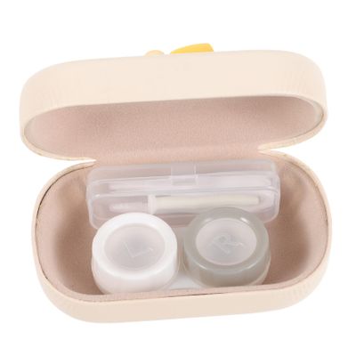 Didiseaon Portable Case Kit with Tools Cute Lightweight Holder for Makeup Lenses for Travel and Outdoor Use Cream Color Design