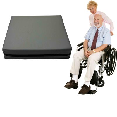 GRIZZLY FOAM Wheelchair Seat Pad Waterproof Seat Cushion Full Support, Elderly, Comfort Seat Aid, Multi-use Removeable Zipped Cover Ask Any Custom Size (Grey, 16x18x4inch 40x45x10cm)