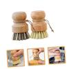 FUNOMOCYA 4pcs Dishwashing Brush Kitchen Cleaning Scrub Brush Wooden Handle for Kitchen Use view 2