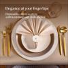 50-Pack Disposable Linen-Feel Beige Napkins, 12" x 17" Cloth-Like Paper Dinner Napkins for Wedding, Bathroom, Party Or Event view 4