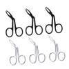 Didiseaon 6pcs Eyebrow Stainless Steel Beauty Tool Slanted Tip Flat Tip Scissors Shaped Non-Slip Compact Design view 1