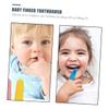 PartyKindom 12pcs Toothbrush Boys and Girls Months Finger Toothbrush Boy Girl Tooth Cleaner Soft Bristles Massaging Back Silicone view 3