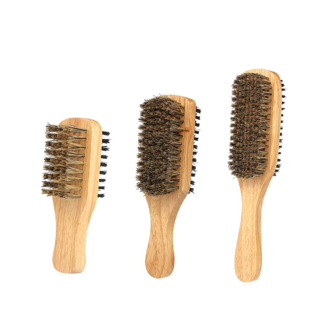Angoily 3pcs Beard Brush Boar Bristle Cleaning Brush Beard Comb for Men Styling Tool Grooming Kit for Daily Care