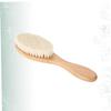 Mipcase Dense Wool Beard Brush Curved Natural Handle for Men for Beard Grooming and Bathing Soft Cleaning Brush for Household and Barber Shop Use view 2