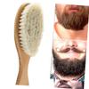 Mipcase Dense Wool Beard Brush Curved Natural Handle for Men for Beard Grooming and Bathing Soft Cleaning Brush for Household and Barber Shop Use view 4