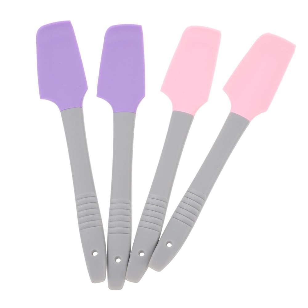 DOITOOL 4pcs Silicone Wax Scraping Spatulas Curved Waxing Applicator Sticks for Hand Foot Body Hair Removal Professional Beauty Tools for Home and Salon Use