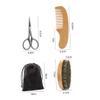 Angoily Men's Beard Care Kit Beard Scissors Comb Brush Storage Bag Quality Material Stylish Design view 4