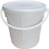 1 X 25Litre White Round Plastic Bucket Plasterers Bucket Car Wash Bucket Storage Container Fermentation Buckets Bait Bucket Cleaning Buckets (With Plastic Handle & Tamper Evident Lid) view 1