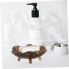 Holibanna Wooden Soap Box Soap Holder Drainage for Bathroom Sink Tray Slip Design for Shower Use Natural Material view 3