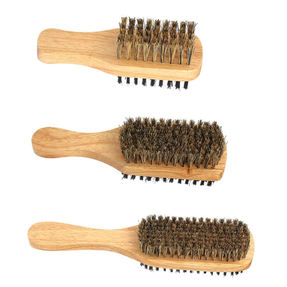 Beavorty 3pcs Beard Grooming Brush Handle Cleaning Facial Care for Men Barber Supply