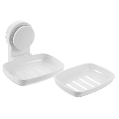 CAXUSD Wall-mounted Soap Dish Double Layer No-drill Bathroom Soap Tray with Drain Self-adhesive Punch-free Organizer for Shower and Sink