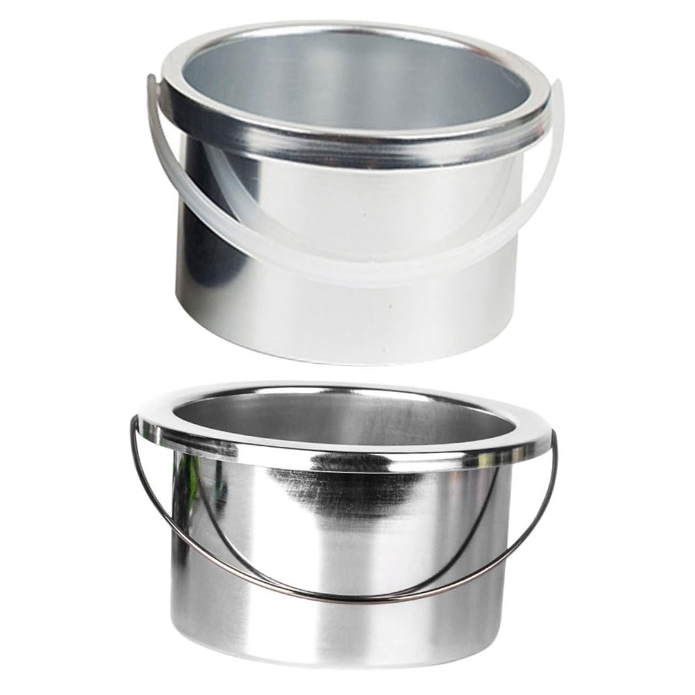 Angoily Wax Warmer Replacement Pot Wax Melting Machine Inner Pan 2pcs 105mm Aluminum Metal Container for Salon Hair Removal