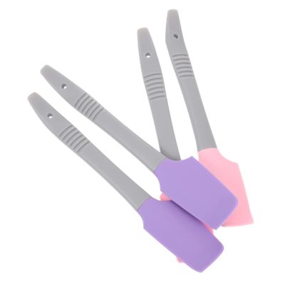 Mipcase Silicone Wax Spatula Set 4pcs Portable Wax Applicator Tools Curved Cream Applicators for Hand Foot and Body Care, Includes 2 Purple and 2 Pink Waxing Sticks for Women