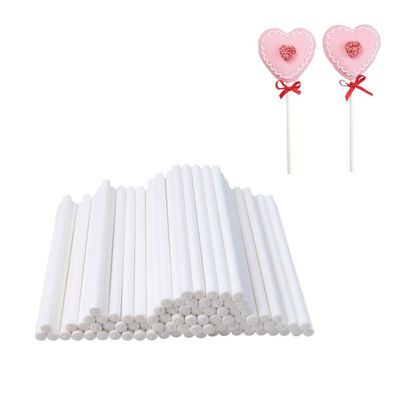 ABOOFAN 100pcs Paper Lollipop Sticks Lollipop Sticks for Birthday Party DIY Craft Project Party Sweets