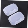 Alipis 2pcs Double Buckle Soap Box Portable Soap Holder for Bathroom Household Use Made of Material view 3